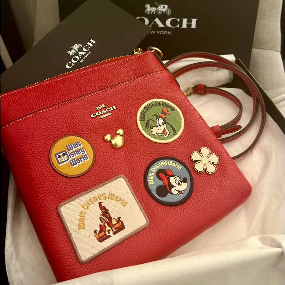 Coach Kitt Messenger Crossbody Bag, Red Disney Mickey Mouse
